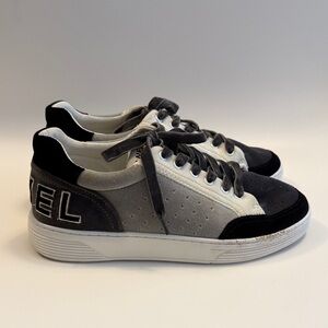 Chanel Low Top Suede Black and White Women’s Sneakers Size 39